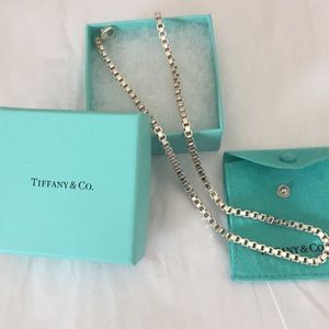 Tiffany box chain necklace